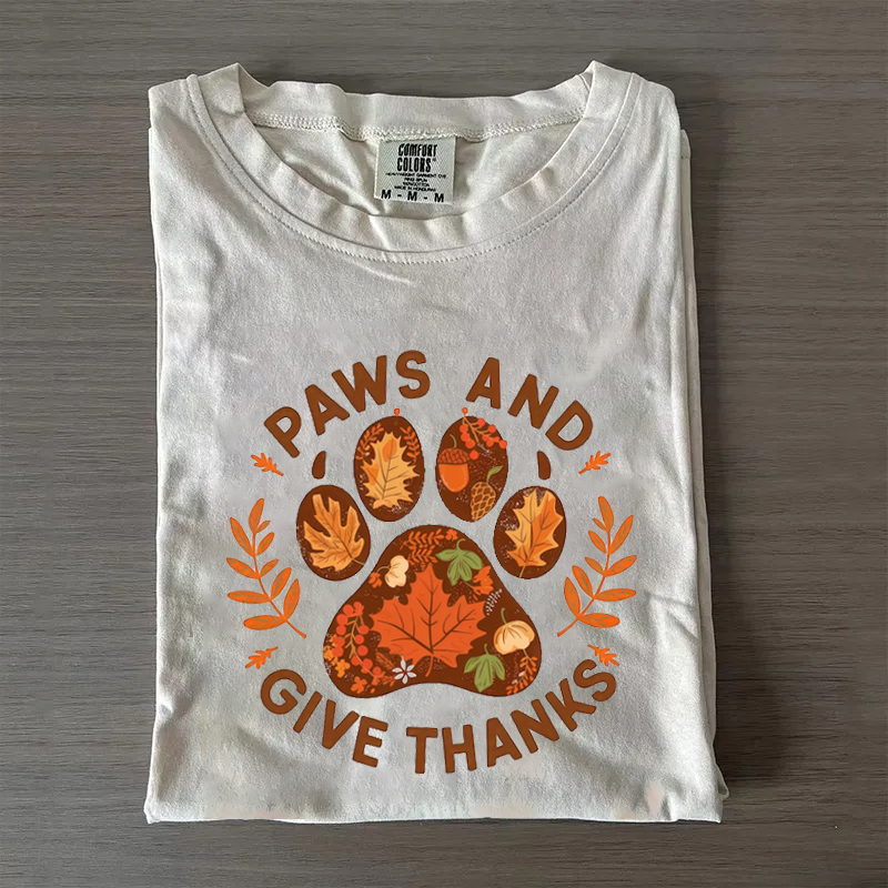 Paws And Give Thanks Fall T-shirt